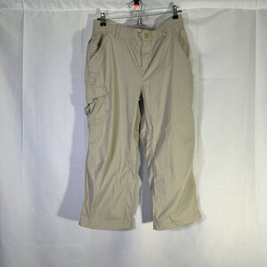 LL Bean Tropicwear Capris Womens Light Gray Cargo Hiking Pants Small